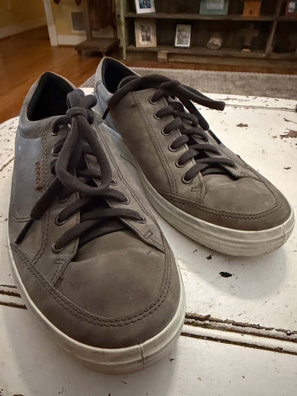 ECCO Men's Soft Leather Lace-Up Sneakers